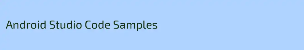 Android Studio Code Samples